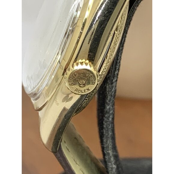 Rolex Oyster Precision Men's Watch Vintage Swiss Automatic 14k Gold Case 34mm - Picture 9 of 14